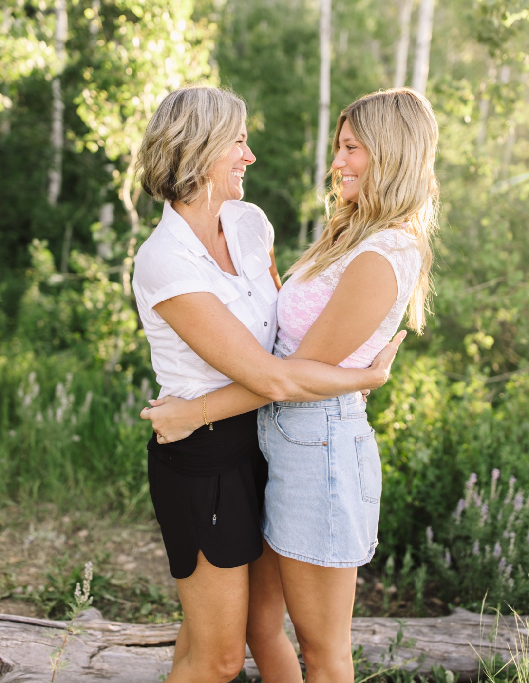 Niki and Harper laughing together